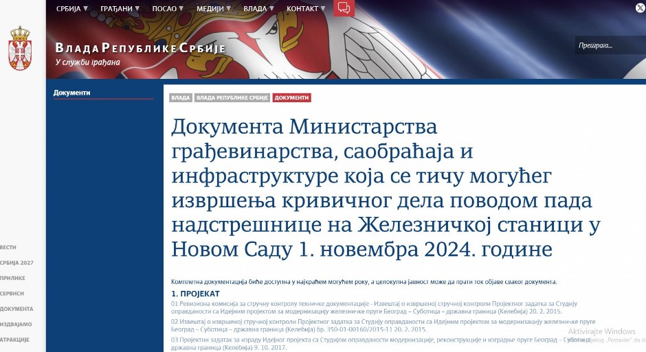 OBJAVLJENO VIŠE OD 120 DOKUMENATA O NADSTREŠNICI U NOVOM SADU Ovde možete videti sve podatke