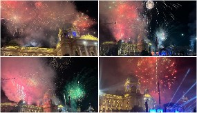 BEOGRAD JOŠ NIJE VIDEO OVAKAV VATROMET! Veličanstven prizor pretvorio noć u dan u finišu centralnog skupa svenarodnog sabora "Ne damo Srbiju"!