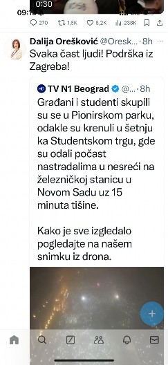 PODRŠKA IZ ZAGREBA Hrvatski sabor se uključio u proteste u Srbiji!