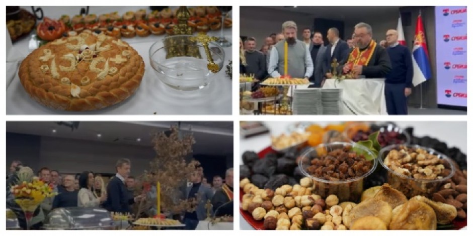 SRPSKA NAPREDNA STRANKA OBELEŽAVA BADNJI DAN Unet je badnjak, pročitana molitva, na svečanosti premijer Vučević i Siniša Mali (VIDEO)