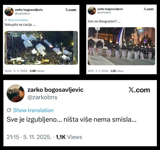 ''SVE JE IZGUBLJENO, NIŠTA VIŠE NEMA SMISLA'': Očaj blokadera u tri čina nakon veličanstvenog skupa u Beogradu