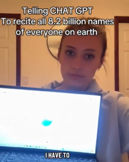 ŠTA SVE MOŽE VEŠTAČKA INTELIGENCIJA? Devojka pitala ChatGPT da joj kaže imena svih ljudi na svetu, evo kakav odgovor je dobila (VIDEO)